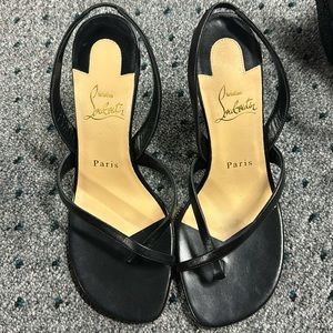 CHRISTIAN LOUBOUTIN leather slingback sandals